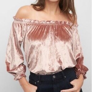LIKE NEW Velvet pink off the shoulder GAP top